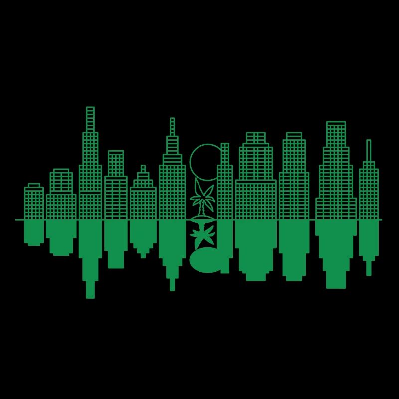 City Skyline + Tree - Green