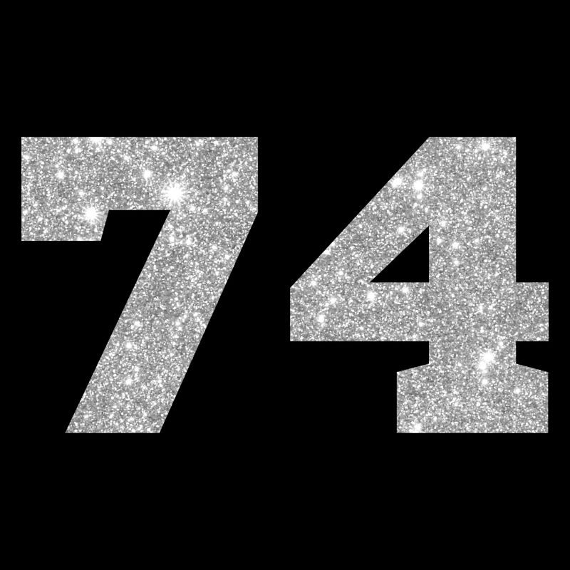 74 Silver Glitter - 74 Birthday