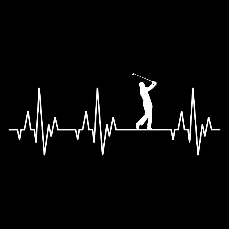 Parcours de golf Heartbeat ECG Golf Golfer Golfer
