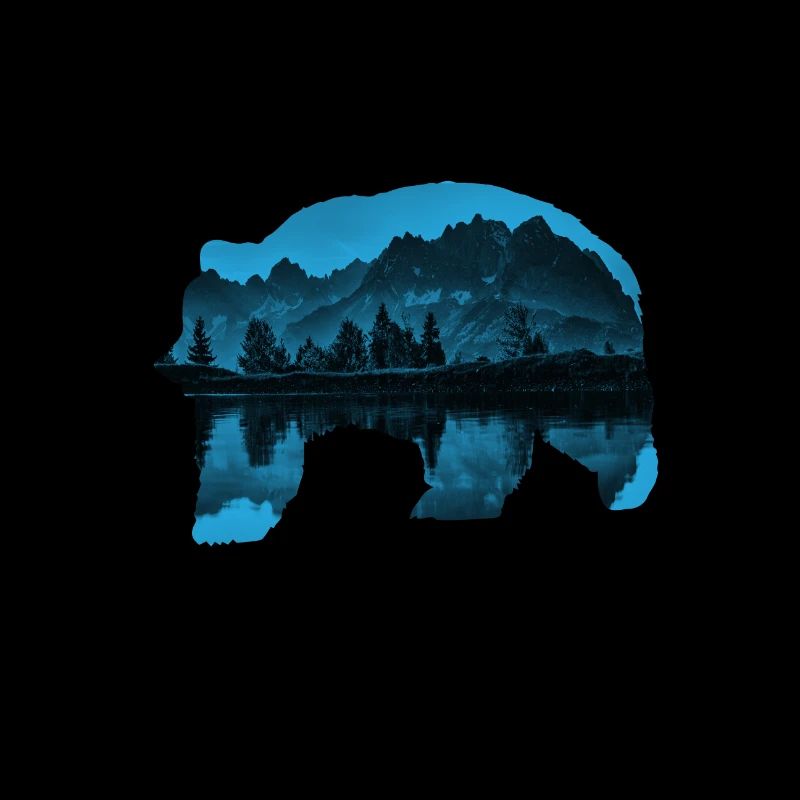 Fond de montagnes de montagnes de l'ours Idée de cadeau