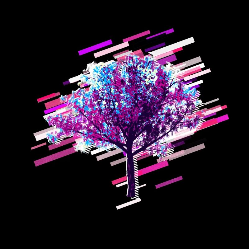 Tree Graphics 80s Retro Violet