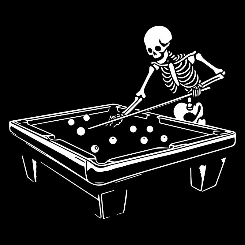 Skeleton spielt Billard