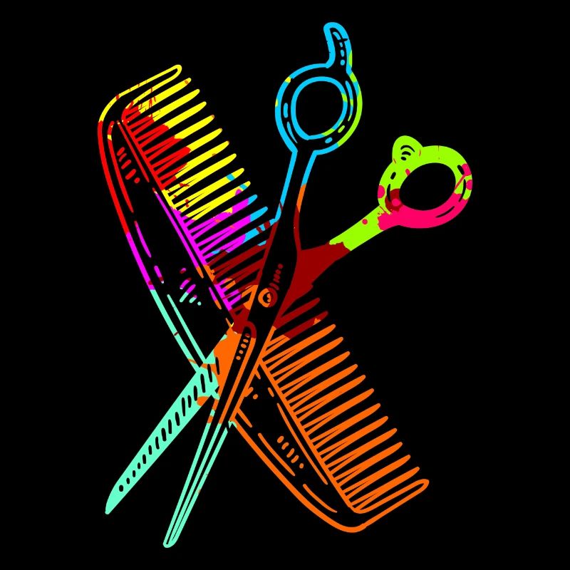 Cadeau de coiffeur peigne et ciseaux pour la coupe de cheveux