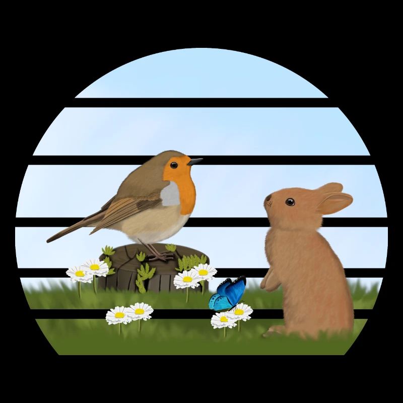 Robin Bird Rabbit Easter Spring