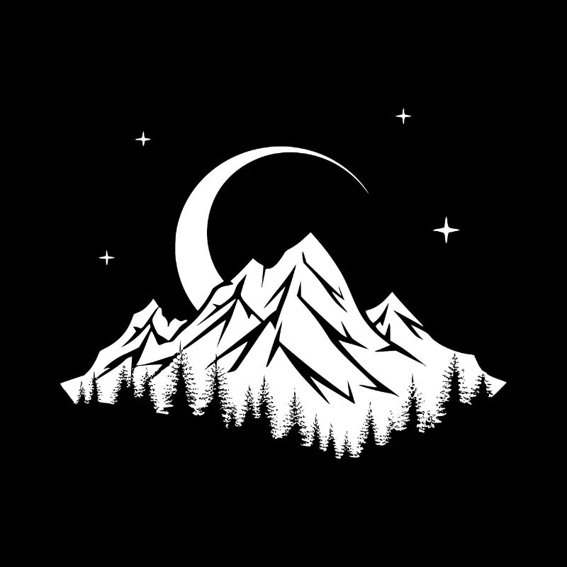Wald Berg Mond