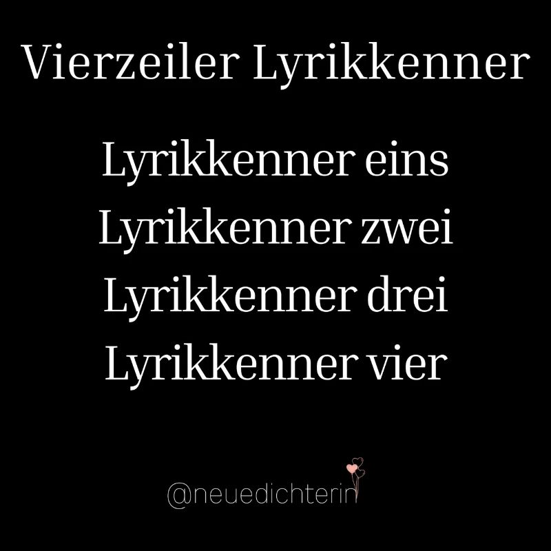 Lyrikkenner - weiße Schrift