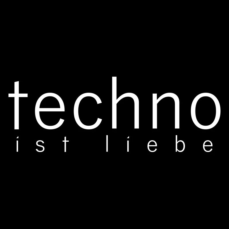 techno ist liebe Rave Minimal Logo PLUR Love Unity