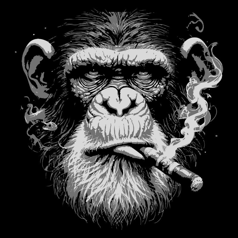 Lustiger Affe, der eine Zigarre raucht