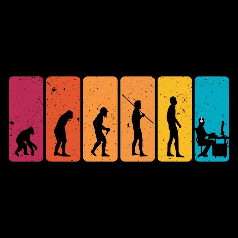 Gamer Evolution Cool Retro Evolution Of Man