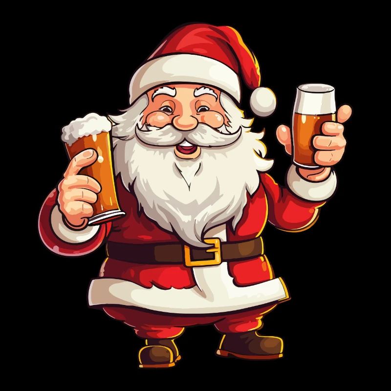 Weihnachtsmann Bier Alkohol Prost Glühwein Schnaps