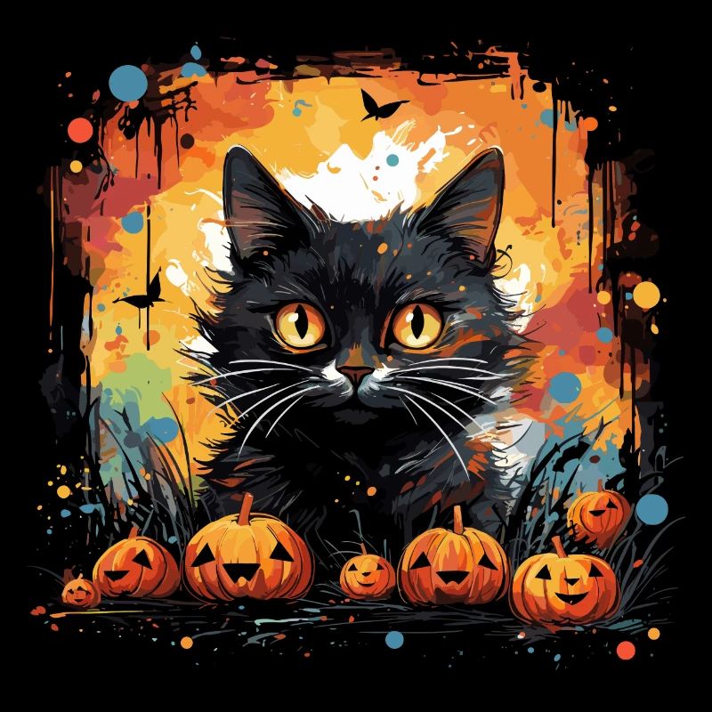 Halloween Pumpkin Cat - Petits monstres mignons