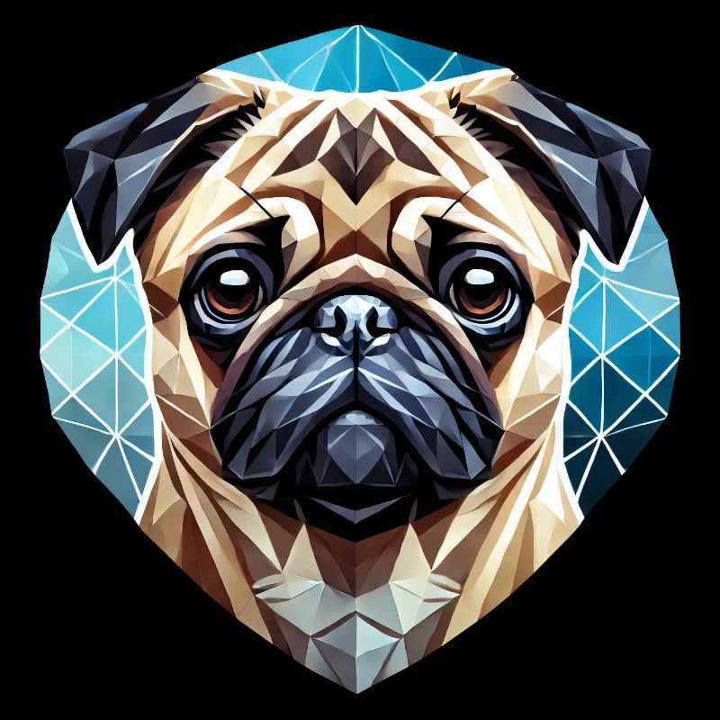 Mops Gesicht Geometrie Kunst