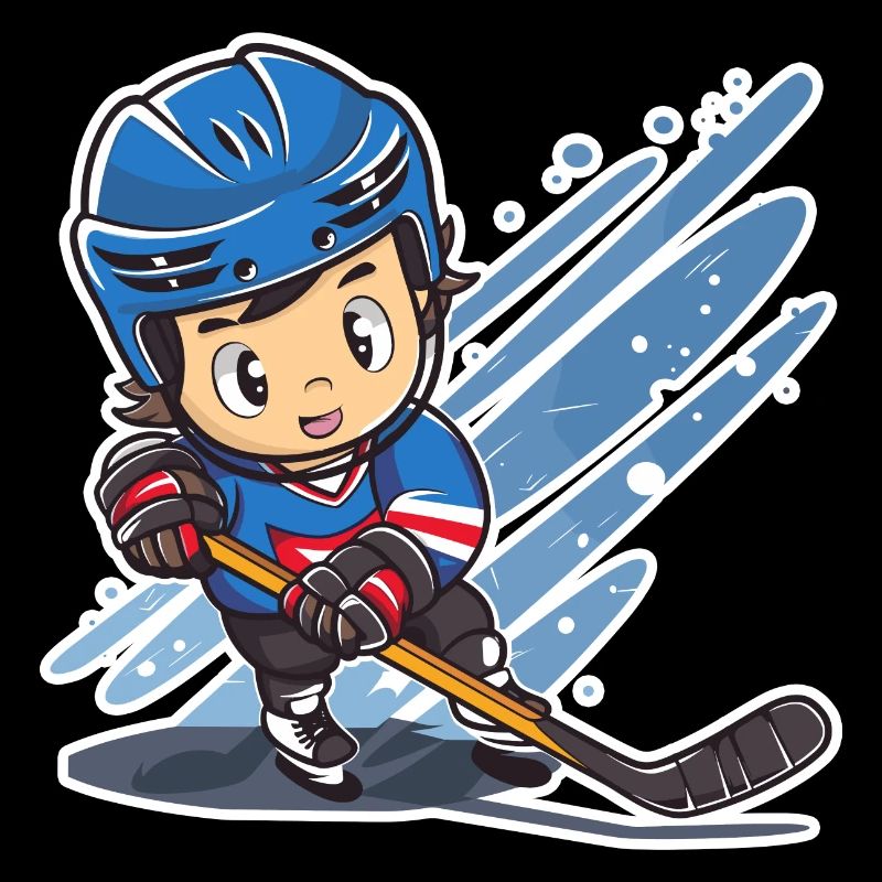 Eishockeyspieler Comic Look