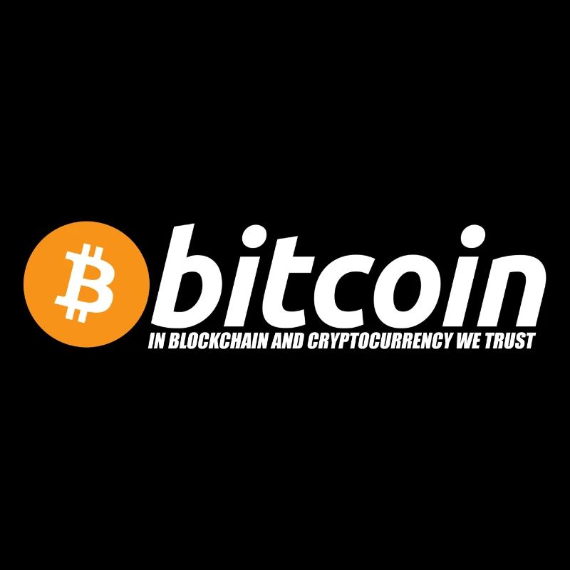logo Bitcoin avec titre d'appel blanc