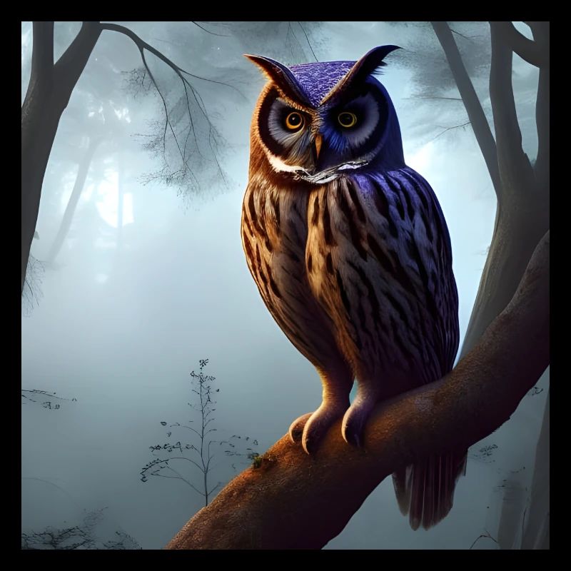 Eule Owl Dystopisch bei Nacht