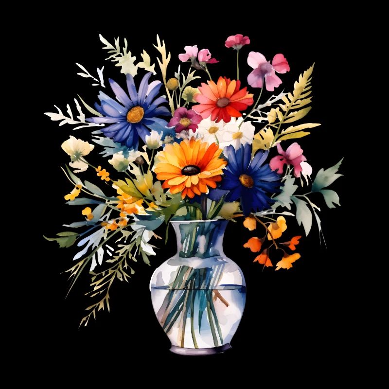 Blumen in einer Vase, bunter Blumenstrauß