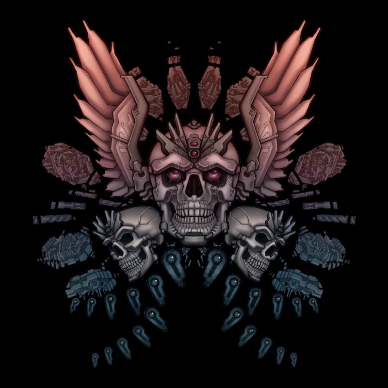 Mechanical Skull + Wings