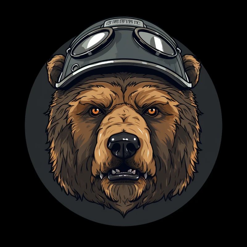 Bear with helmet bear portrait