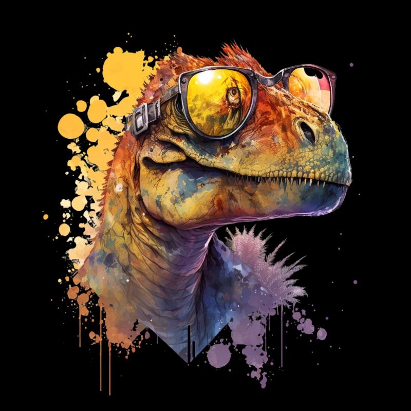 ansprechender Dinosaurier mit cooler Sonnenbrille