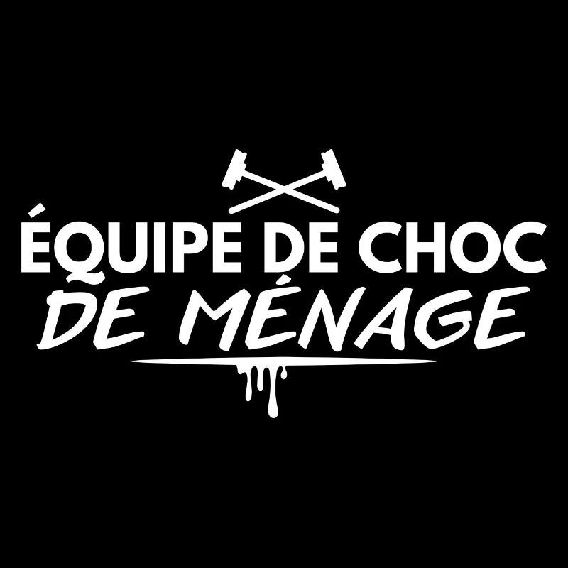 Équipe de choc de ménage. Balai