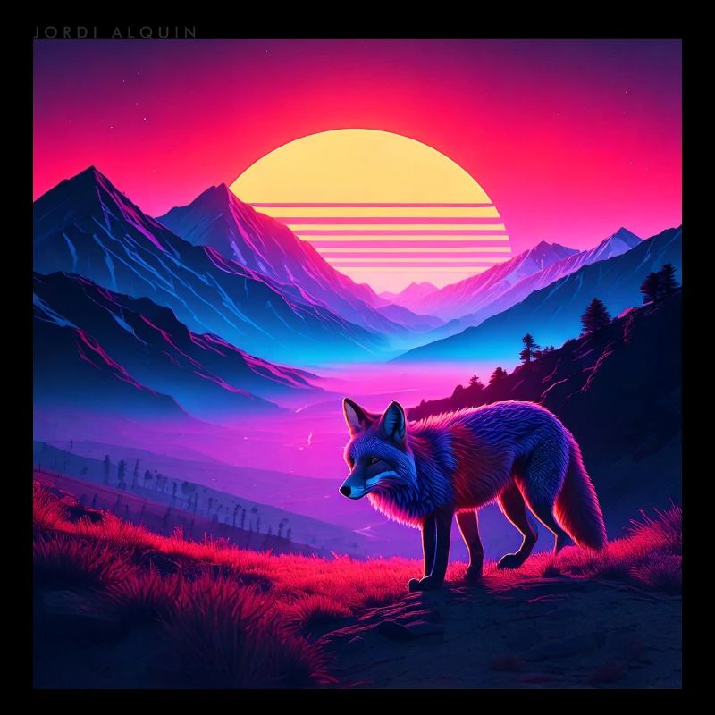 Neon Fox Sunset