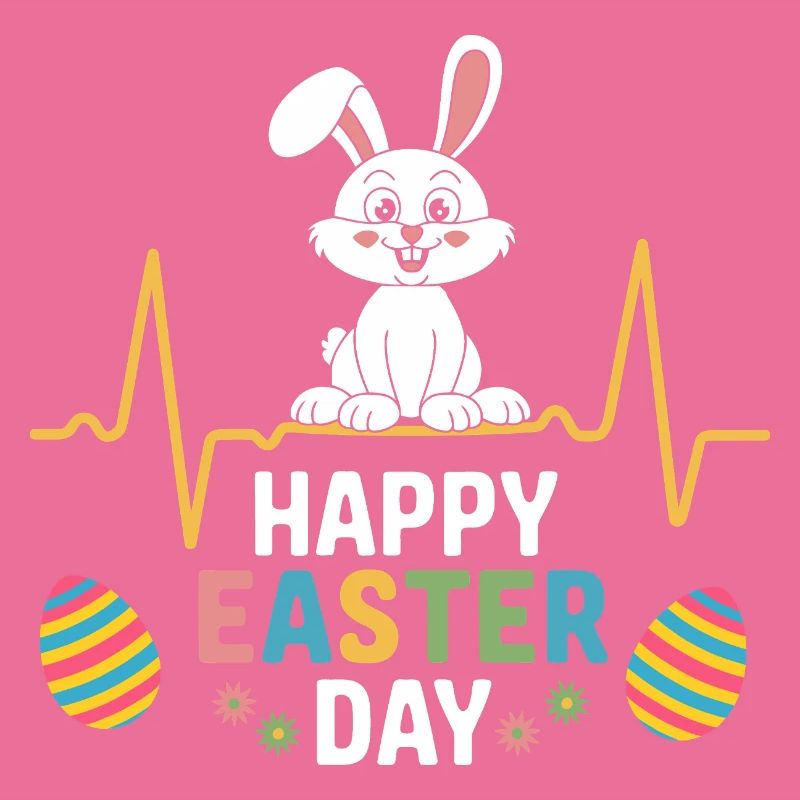 Happy Easter Day Bunny Easter Eggs