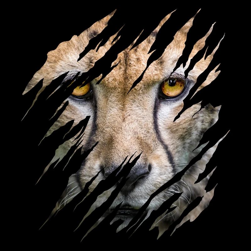 Guépard, marques de grattage, griffes, sauvage, gros chat, animal
