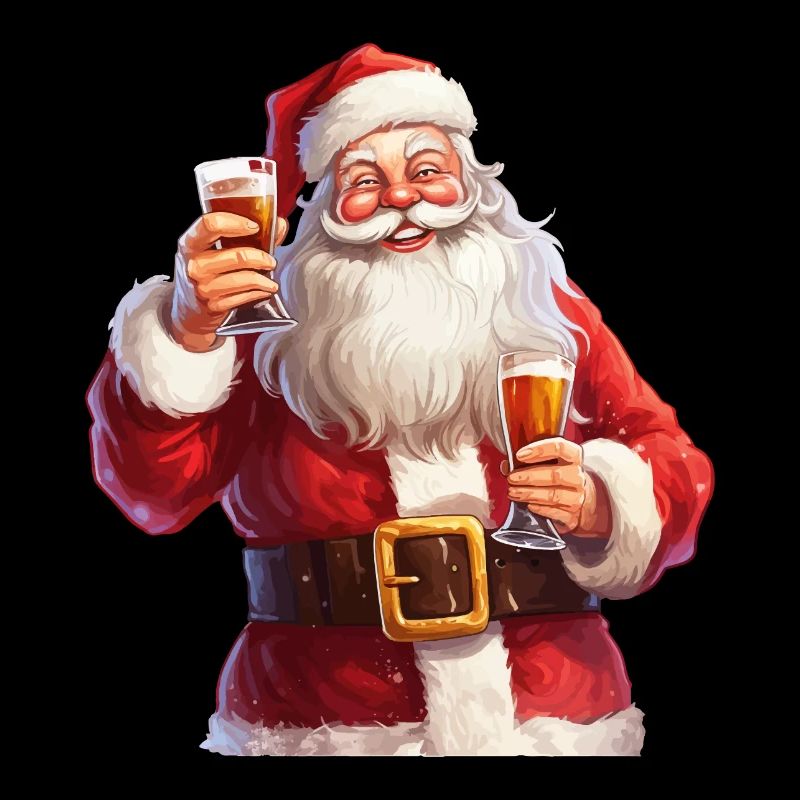 Weihnachtsmann Bier Alkohol Prost Glühwein Schnaps