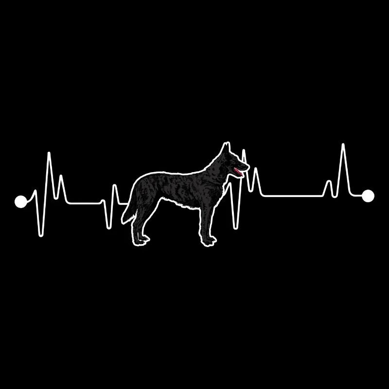 Black German Shepherd Art Heartbeat