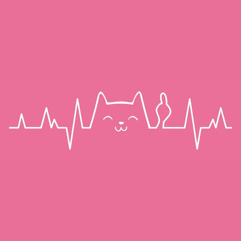Middelfinger chat battement de cœur ECG