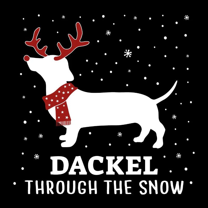 Dackel through the snow Weihnachten Geschenk