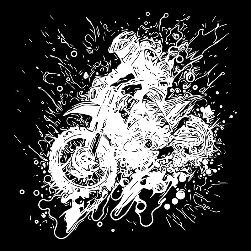 Off-road Motorcycle Racing Style Jump Splash