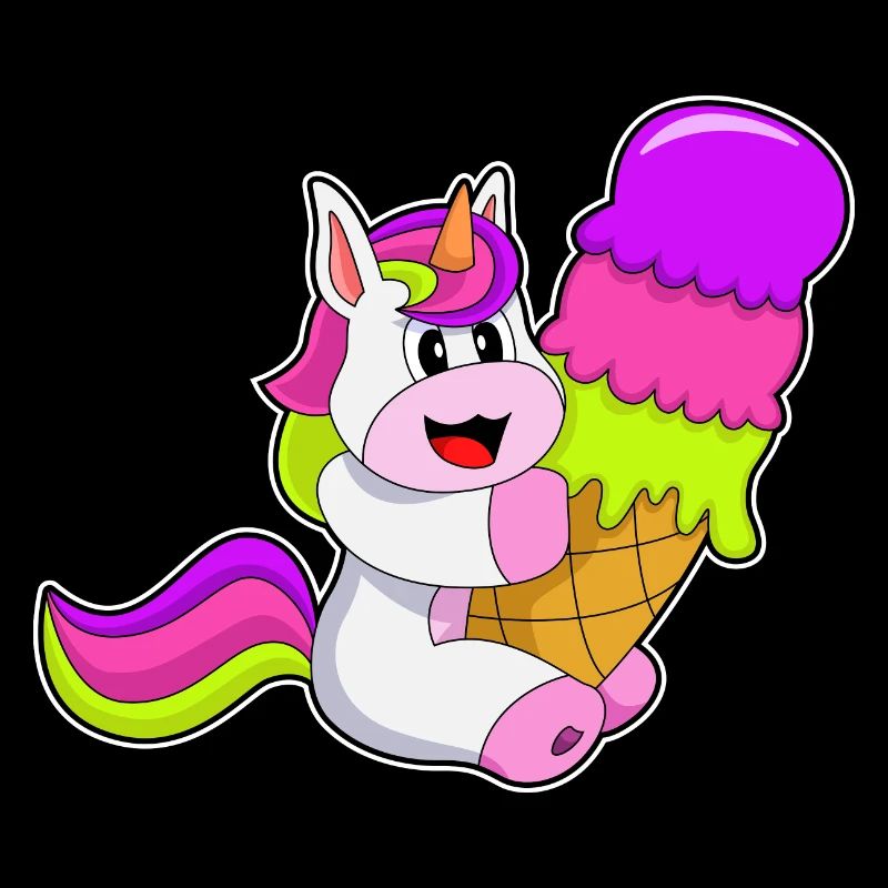 Crème glacée à gaufres licorne