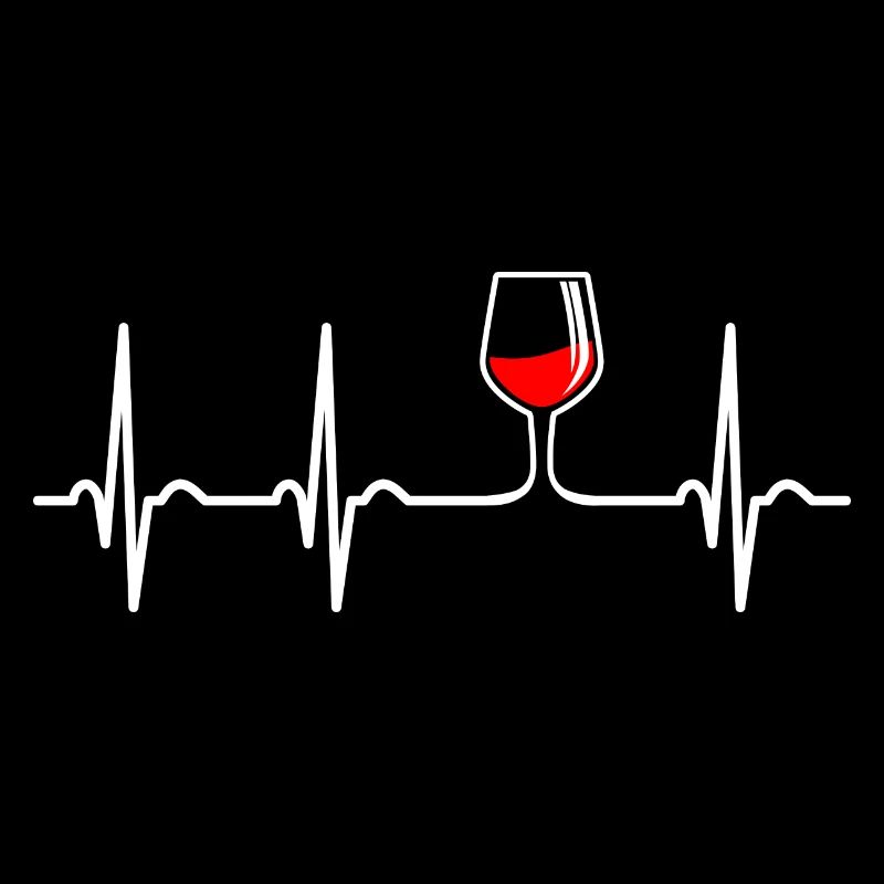 Herzschlag Rotwein Weinglas Wein Herzfrequenz EKG