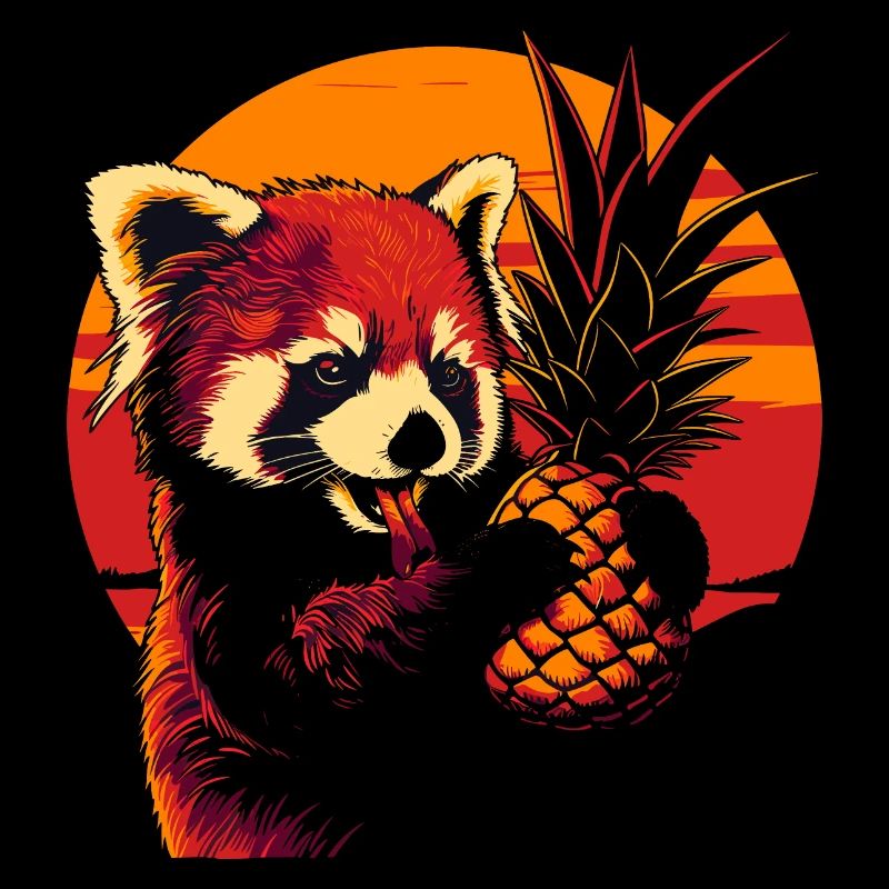 Red Panda Cat Bear Red Panda Pineapple Cool