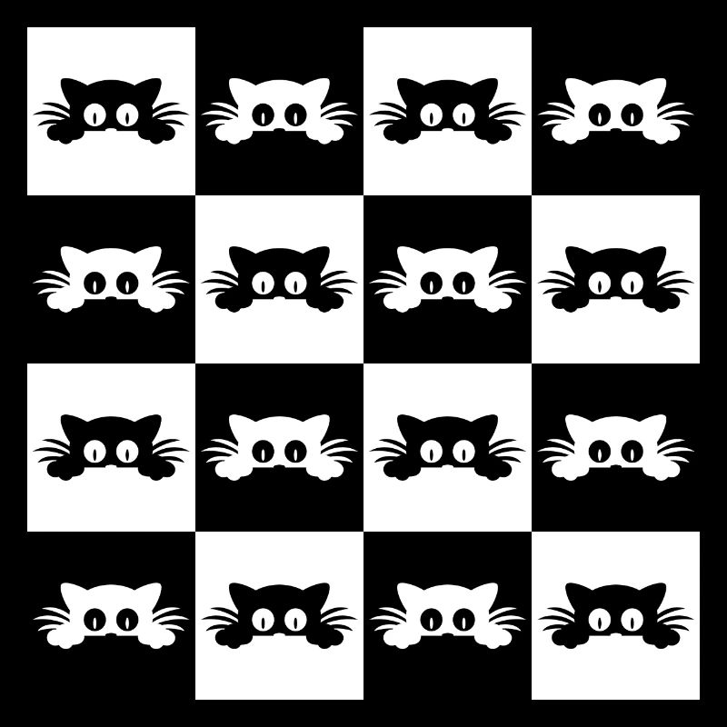 Damier De Chats Mignons Pour Propriétaire De Chats