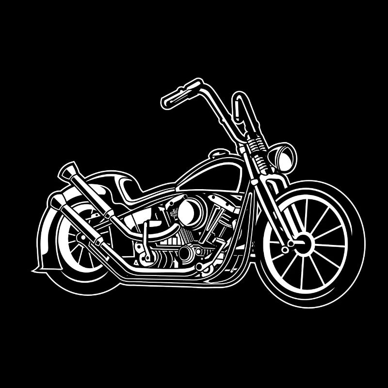 Chopper / Bobber Motorcycle 02_white