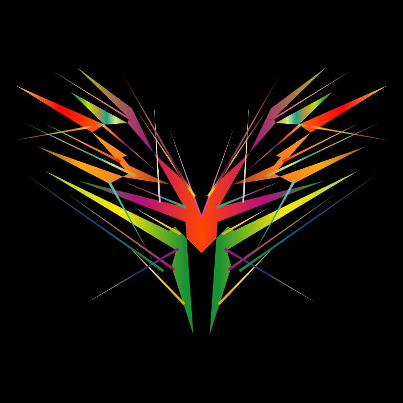 forme d’aile abstraite colorée