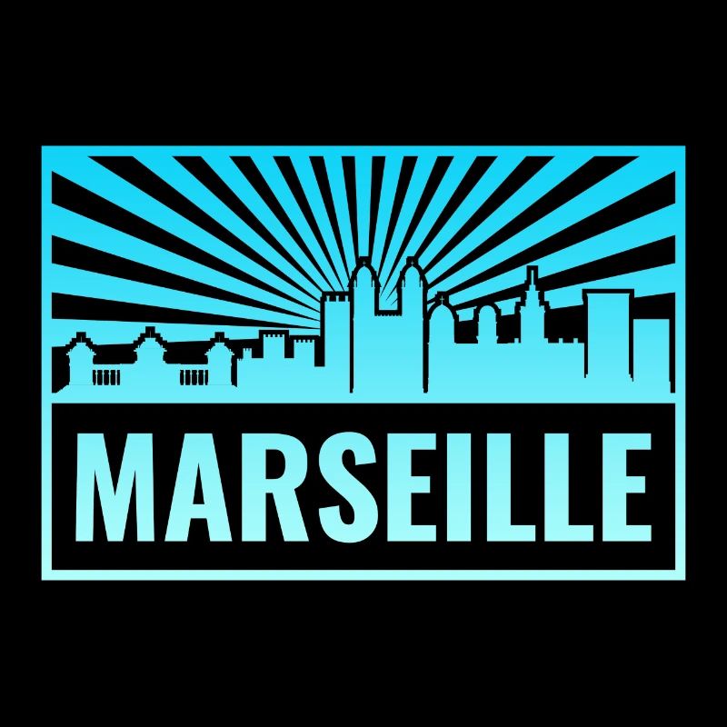 Rayons de soleil de la Skyline de Marseille