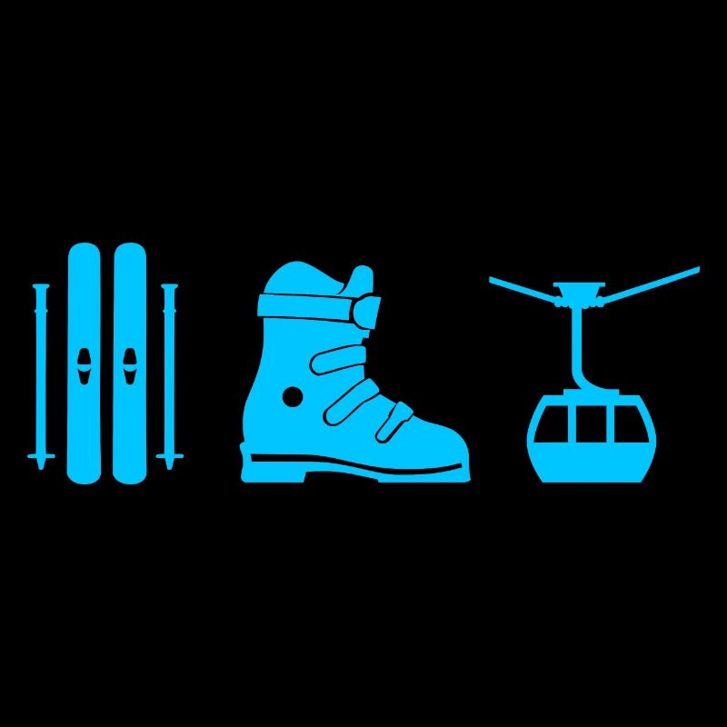 Design de ski en bleu