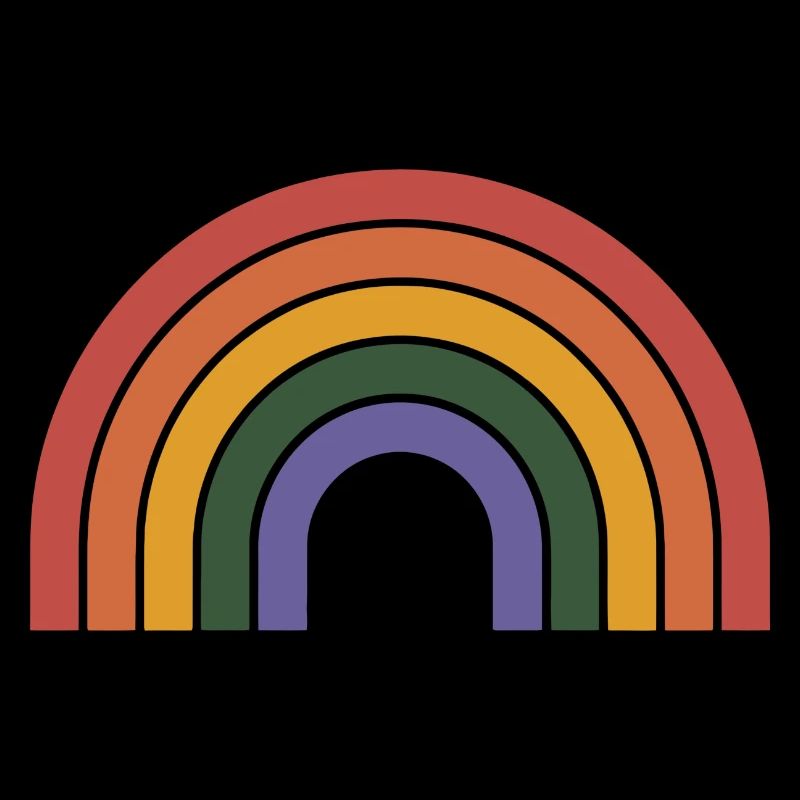 Retro Rainbow Arc Print