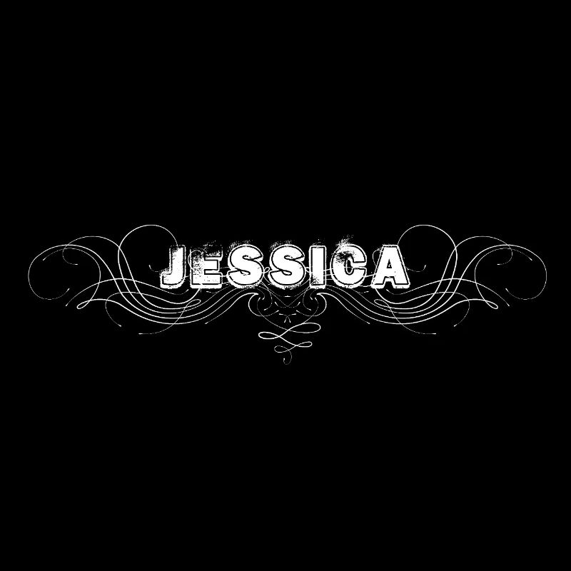 Lettrage JESSICA avec lignes décoratives