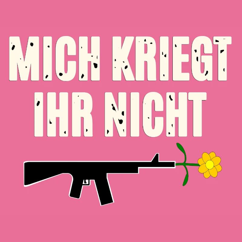 Pression de protestation avec une arme et une fleur