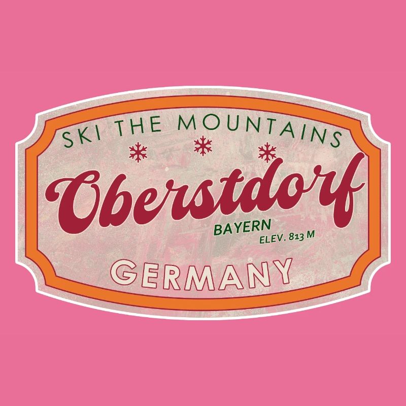 Oberstdorf Bavaria Retro Ski Label