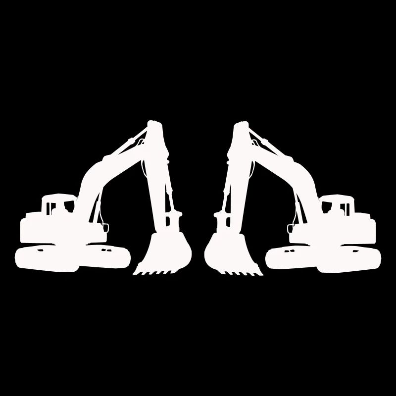 Silhouette de double excavatrice