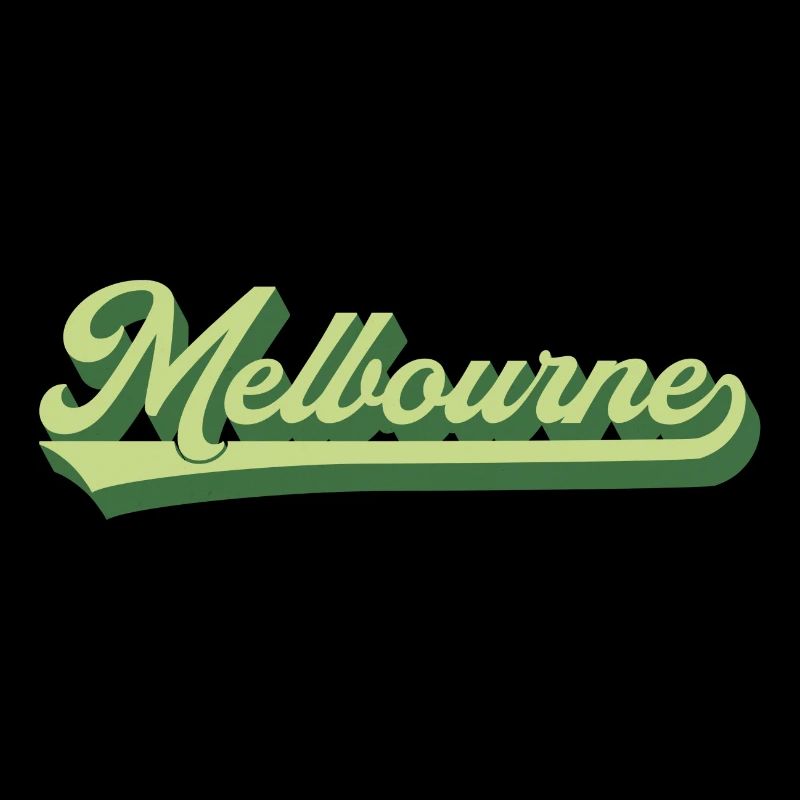 Retro Melbourne Australia lettering