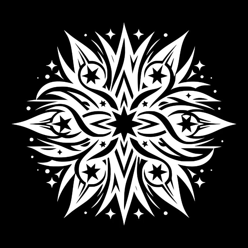 Fancy Stars Composition Tattoo Style