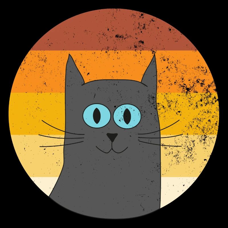Cat gray retro vintage for cat lovers