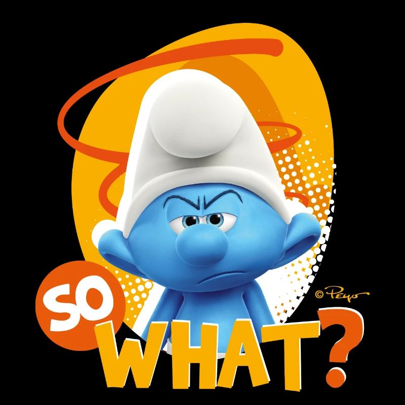 The Smurfs Funny Gift Grouchy Smurf So What?