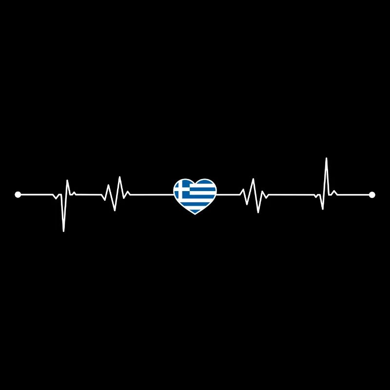 Drapeau grec du battement de cœur